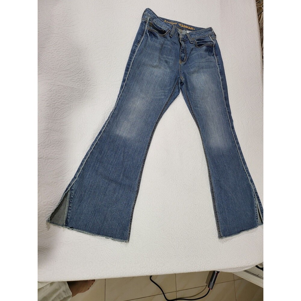 Cruel Denim Hannah Jeans Women’s 32/13R Flare Split Raw Hem Western Stretch